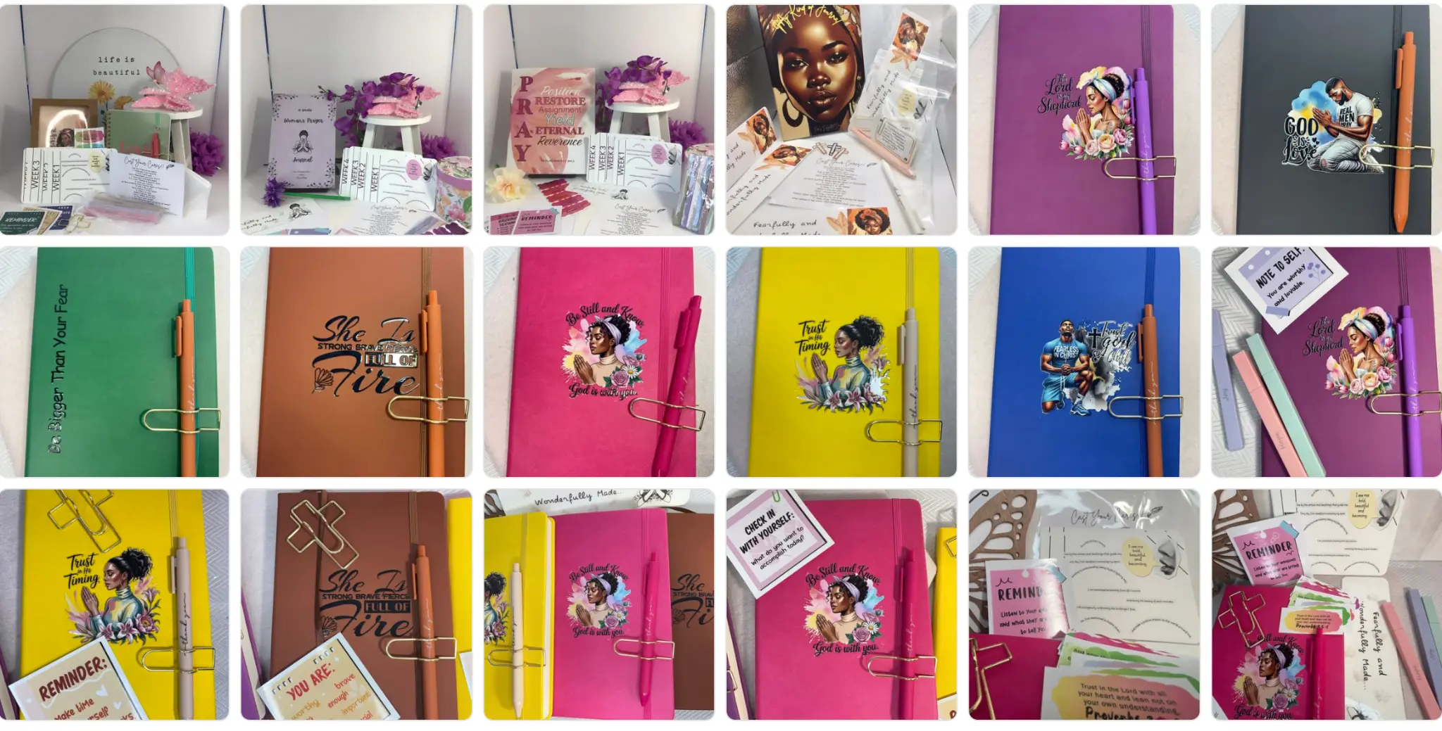 DDD Journaling collection — colorful custom Christian journals